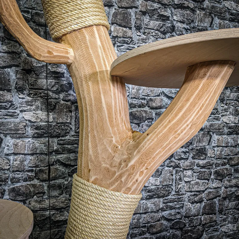Naturkratzbaum 3235 Kratzbaum Natur Holz Design 177 cm hoch Katzenbaum