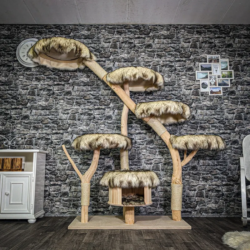 Naturkratzbaum 3230 Kratzbaum Natur Holz Design 190 cm hoch Katzenbaum