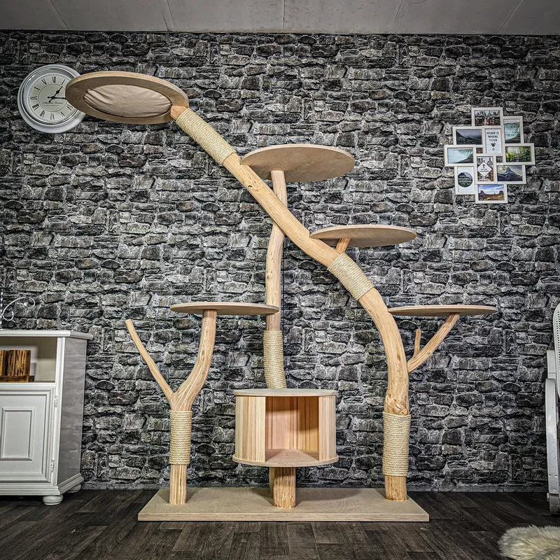 Naturkratzbaum 3230 Kratzbaum Natur Holz Design 190 cm hoch Katzenbaum