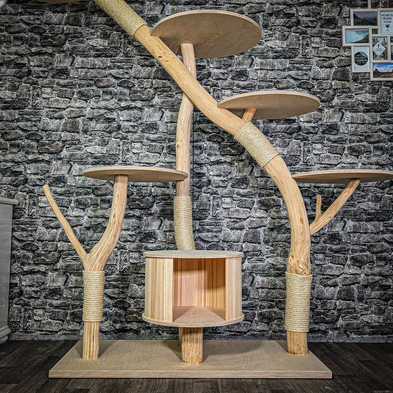 Naturkratzbaum 3230 Kratzbaum Natur Holz Design 190 cm hoch Katzenbaum