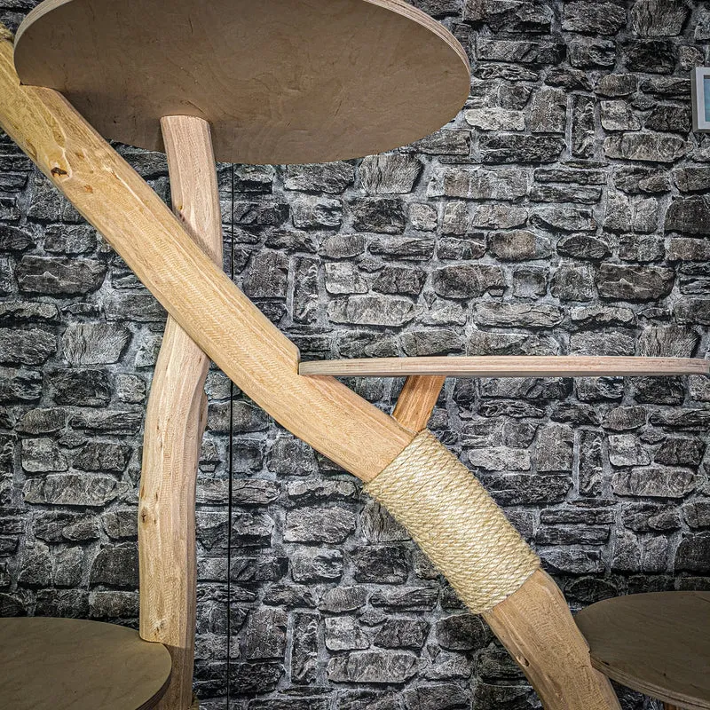 Naturkratzbaum 3230 Kratzbaum Natur Holz Design 190 cm hoch Katzenbaum