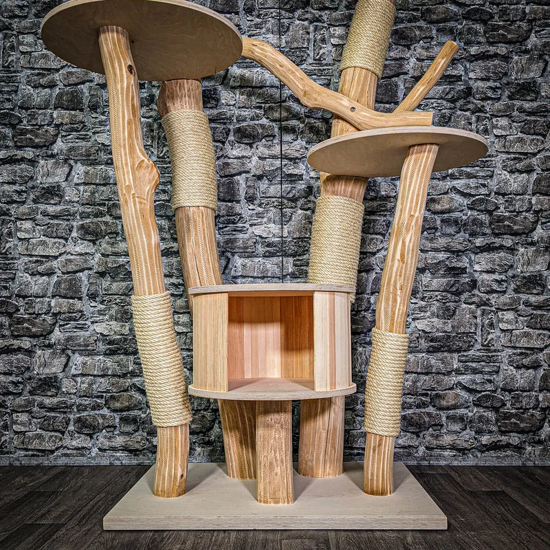 Naturkratzbaum 3228 Kratzbaum Natur Holz Design 179 cm hoch Katzenbaum