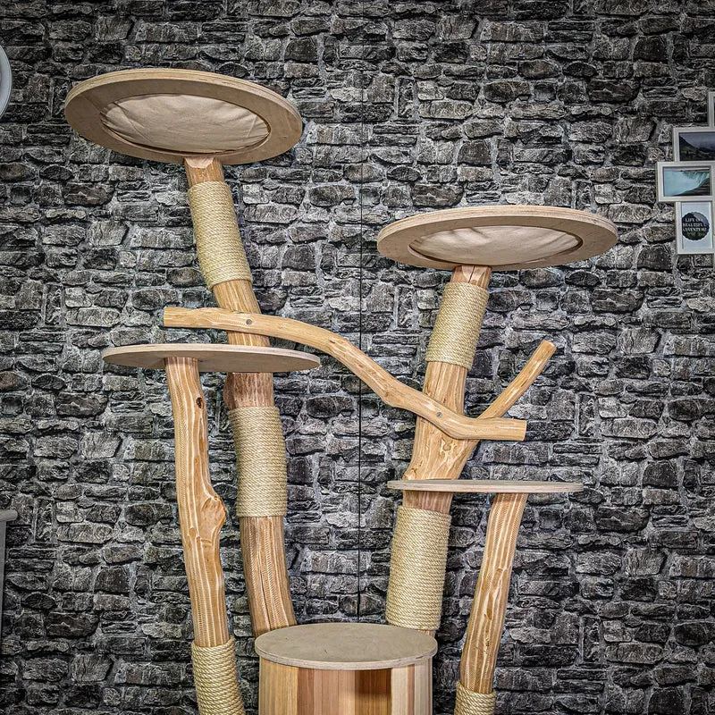 Naturkratzbaum 3228 Kratzbaum Natur Holz Design 179 cm hoch Katzenbaum