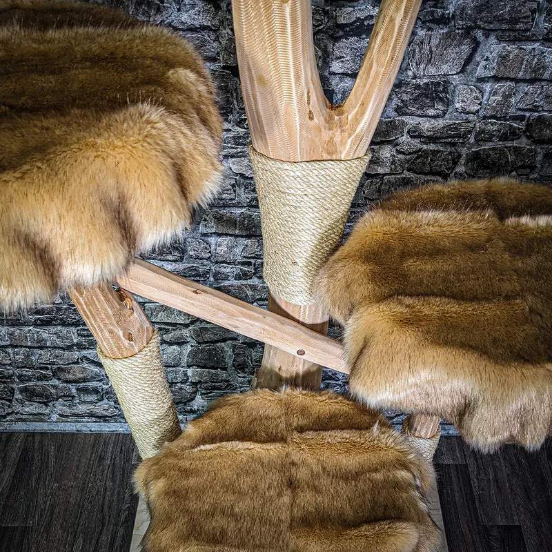 Naturkratzbaum 3227 Kratzbaum Natur Holz Design 206 cm hoch Katzenbaum