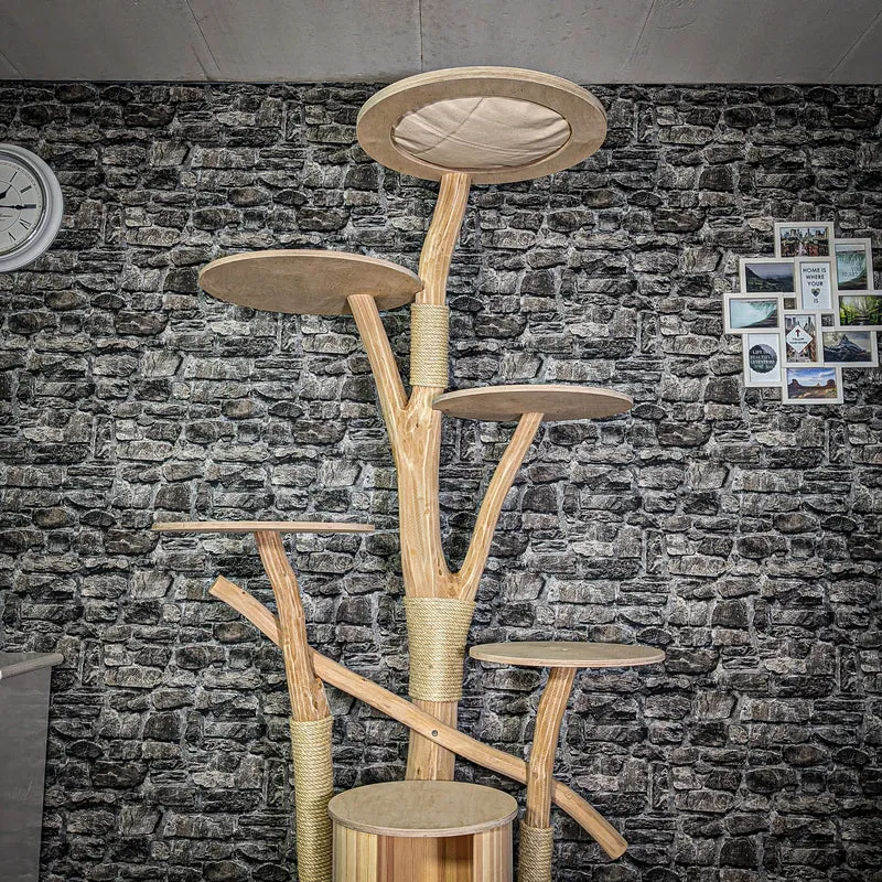 Naturkratzbaum 3227 Kratzbaum Natur Holz Design 206 cm hoch Katzenbaum