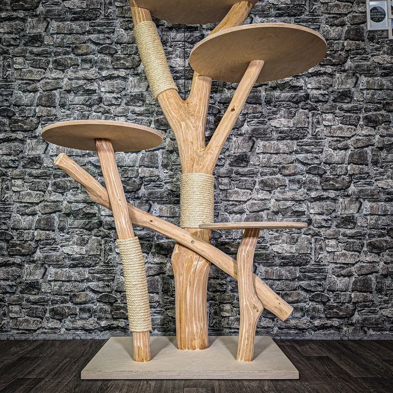 Naturkratzbaum 3226 Kratzbaum Natur Holz Design 192 cm hoch Katzenbaum