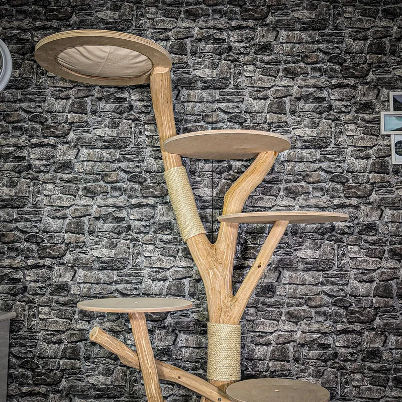 Naturkratzbaum 3226 Kratzbaum Natur Holz Design 192 cm hoch Katzenbaum