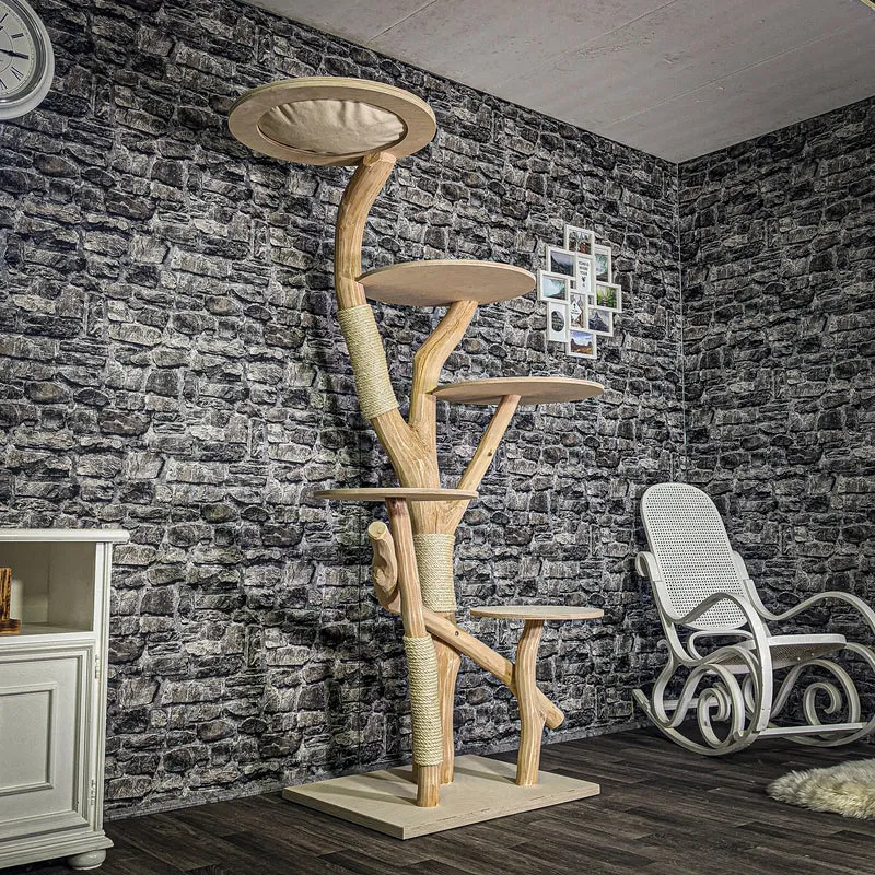 Naturkratzbaum 3226 Kratzbaum Natur Holz Design 192 cm hoch Katzenbaum
