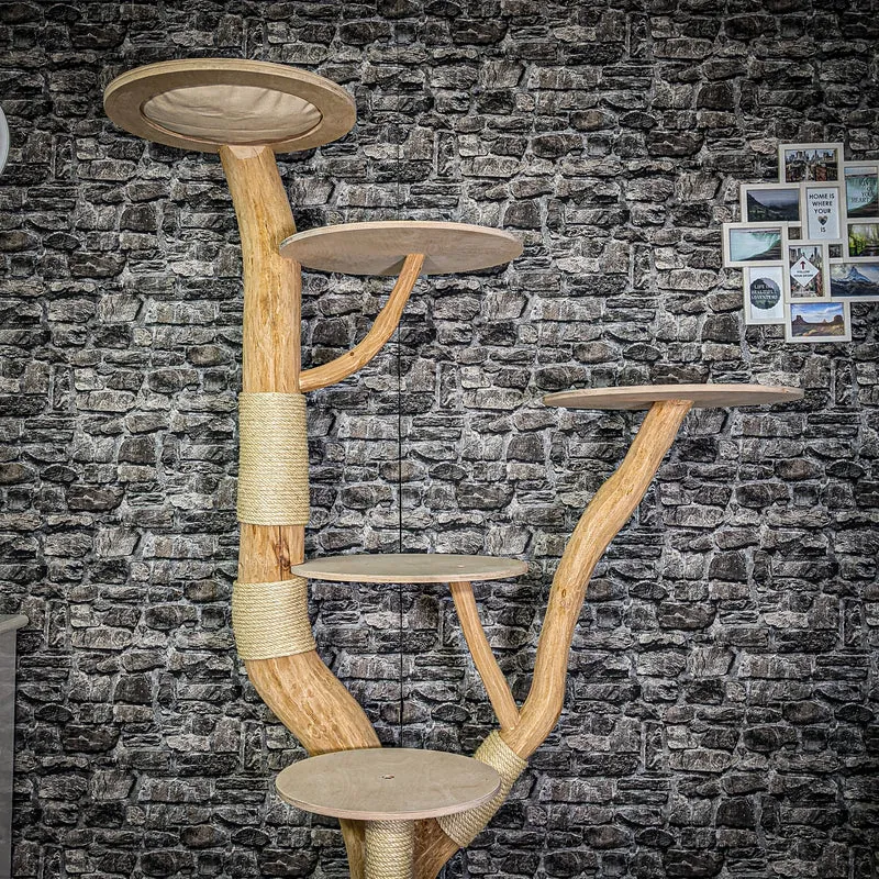Naturkratzbaum 3222 Kratzbaum Natur Holz Design 201 cm hoch Katzenbaum