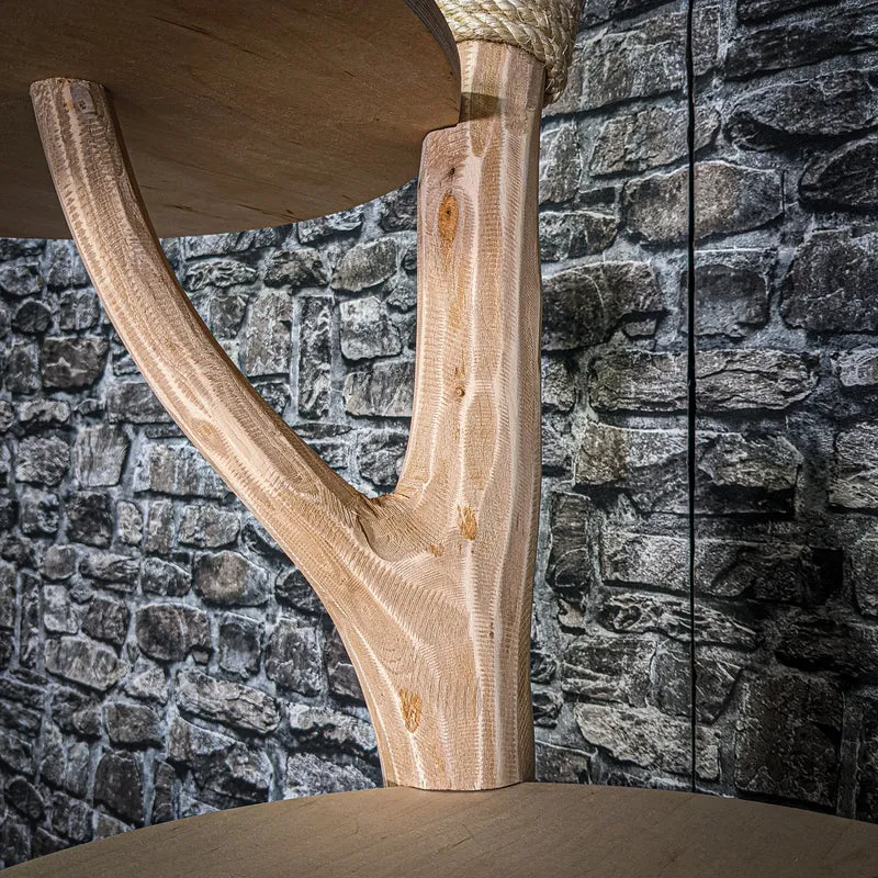 Naturkratzbaum 3219 Kratzbaum Natur Holz Design 145 cm hoch Katzenbaum