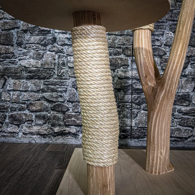 Naturkratzbaum 3219 Kratzbaum Natur Holz Design 145 cm hoch Katzenbaum