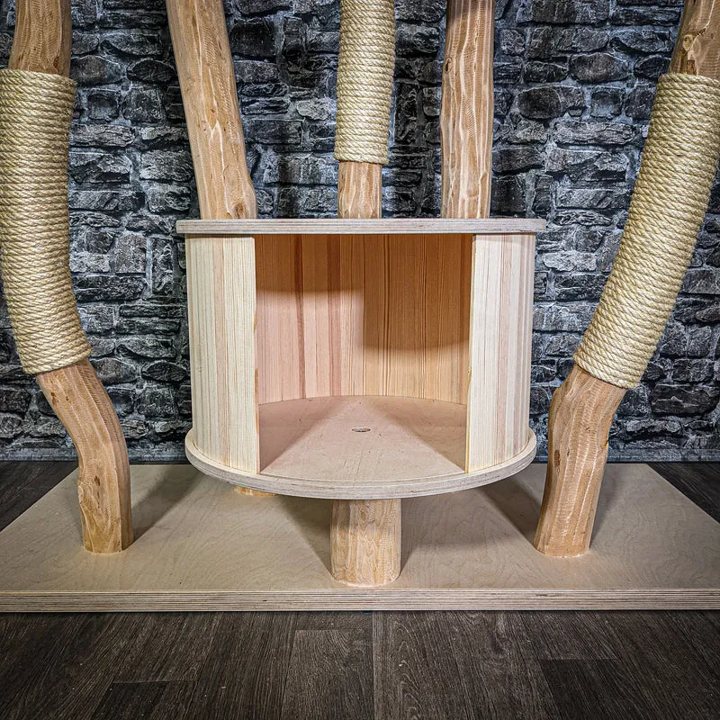 Naturkratzbaum 3218 Kratzbaum Natur Holz Design 220 cm hoch Katzenbaum