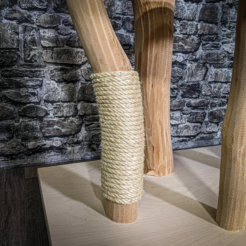 Naturkratzbaum 3217 Kratzbaum Natur Holz Design 195 cm hoch Katzenbaum