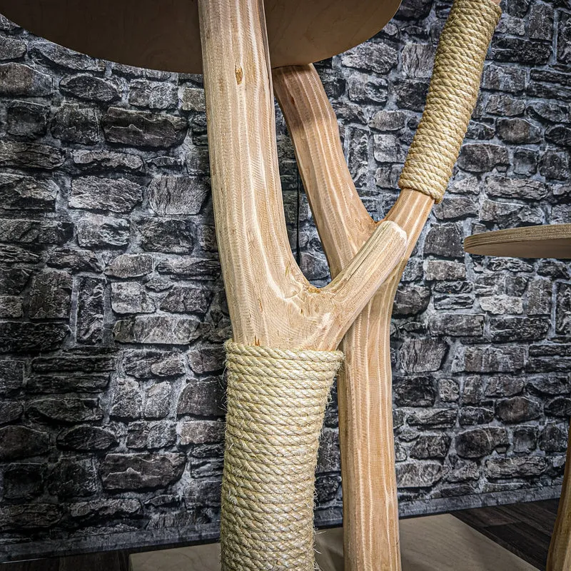 Naturkratzbaum 3215 Kratzbaum Natur Holz Design 144 cm hoch Katzenbaum