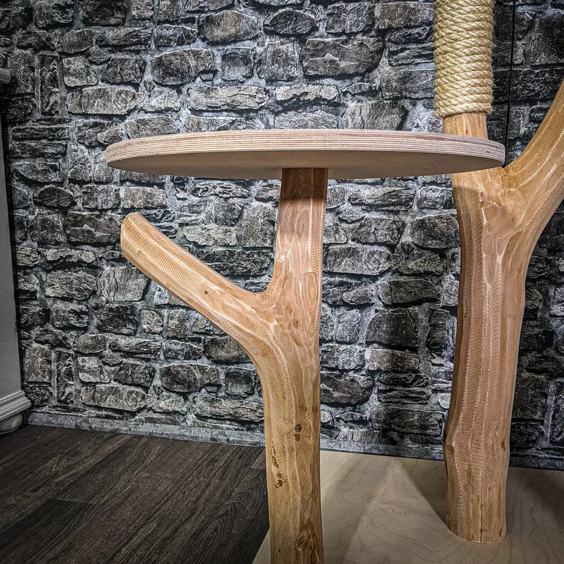 Naturkratzbaum 3214 Kratzbaum Natur Holz Design 145 cm hoch Katzenbaum
