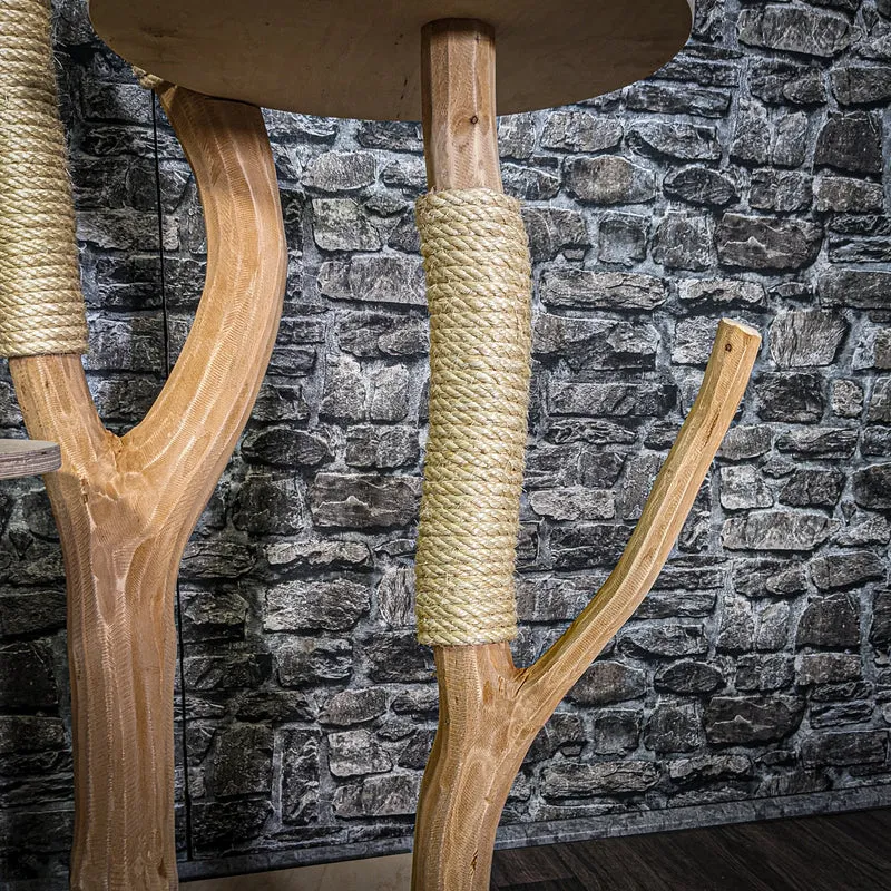 Naturkratzbaum 3214 Kratzbaum Natur Holz Design 145 cm hoch Katzenbaum