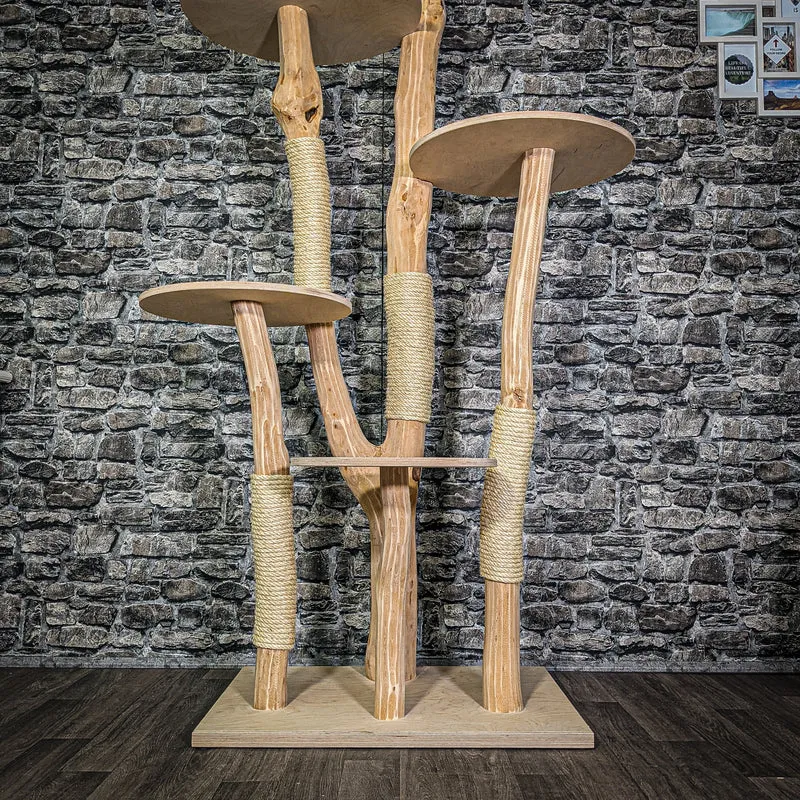 Naturkratzbaum 3213 Kratzbaum Natur Holz Design 195 cm hoch Katzenbaum