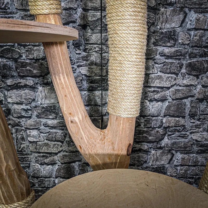 Naturkratzbaum 3213 Kratzbaum Natur Holz Design 195 cm hoch Katzenbaum