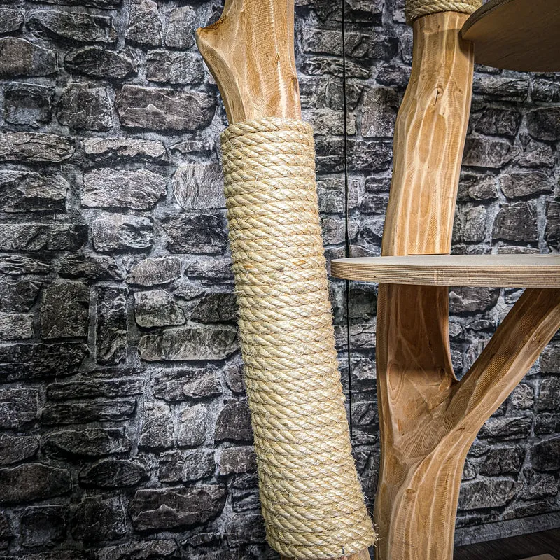 Naturkratzbaum 3211 Kratzbaum Natur Holz Design 145 cm hoch Katzenbaum