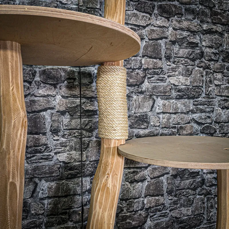 Naturkratzbaum 3211 Kratzbaum Natur Holz Design 145 cm hoch Katzenbaum