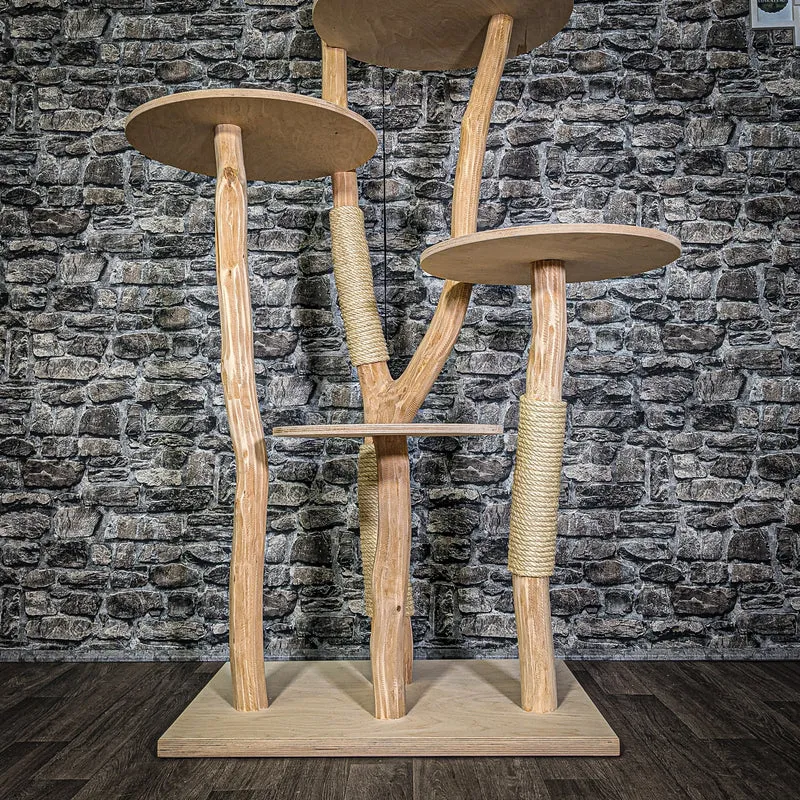 Naturkratzbaum 3210 Kratzbaum Natur Holz Design 175 cm hoch Katzenbaum