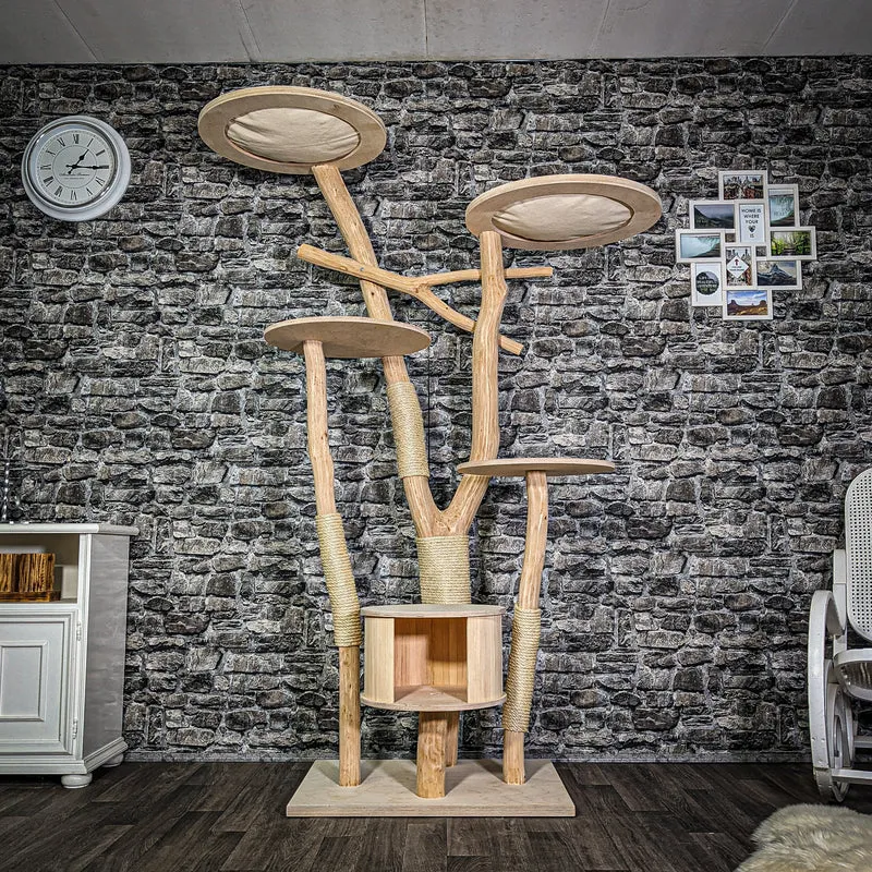 Naturkratzbaum 3208 Kratzbaum Natur Holz Design 201 cm hoch Katzenbaum