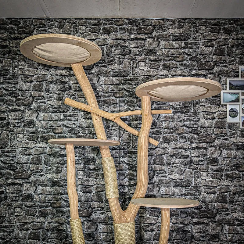 Naturkratzbaum 3208 Kratzbaum Natur Holz Design 201 cm hoch Katzenbaum