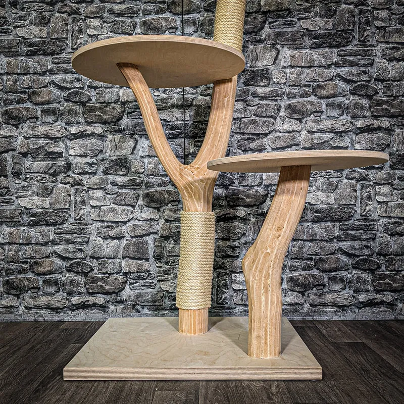 Naturkratzbaum 3207 Kratzbaum Natur Holz Design 117 cm hoch Katzenbaum