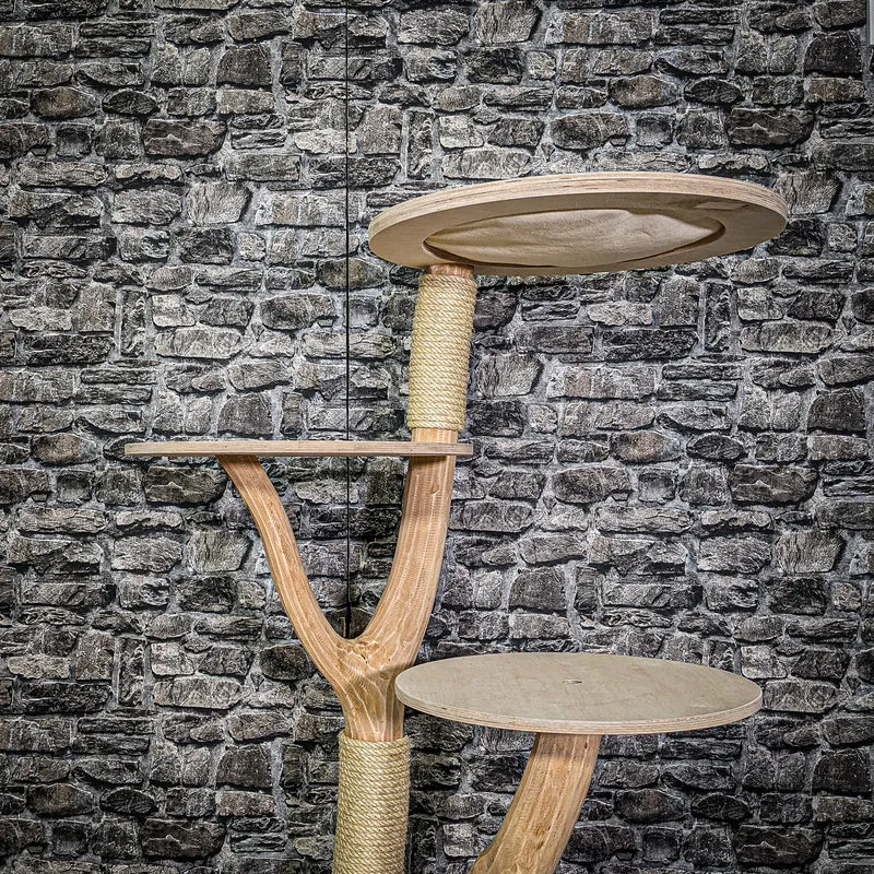 Naturkratzbaum 3207 Kratzbaum Natur Holz Design 117 cm hoch Katzenbaum
