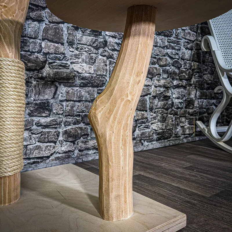 Naturkratzbaum 3207 Kratzbaum Natur Holz Design 117 cm hoch Katzenbaum