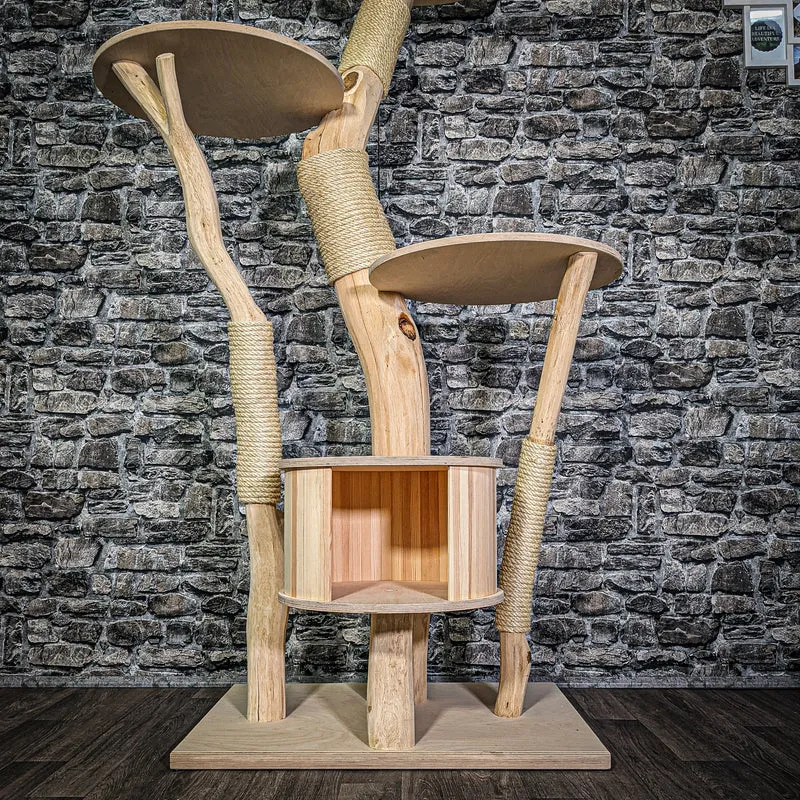 Naturkratzbaum 3205 Kratzbaum Natur Holz Design 167 cm hoch Katzenbaum