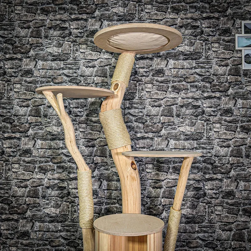 Naturkratzbaum 3205 Kratzbaum Natur Holz Design 167 cm hoch Katzenbaum