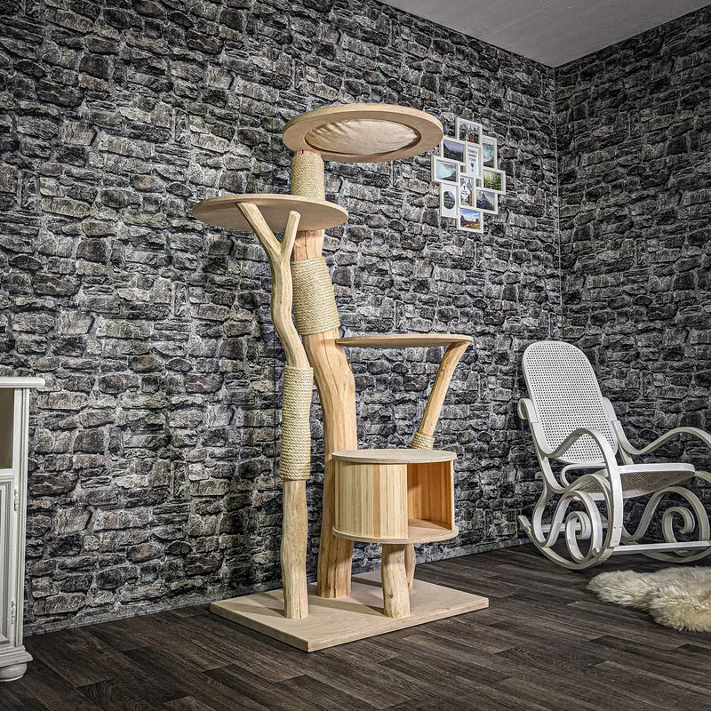 Naturkratzbaum 3205 Kratzbaum Natur Holz Design 167 cm hoch Katzenbaum