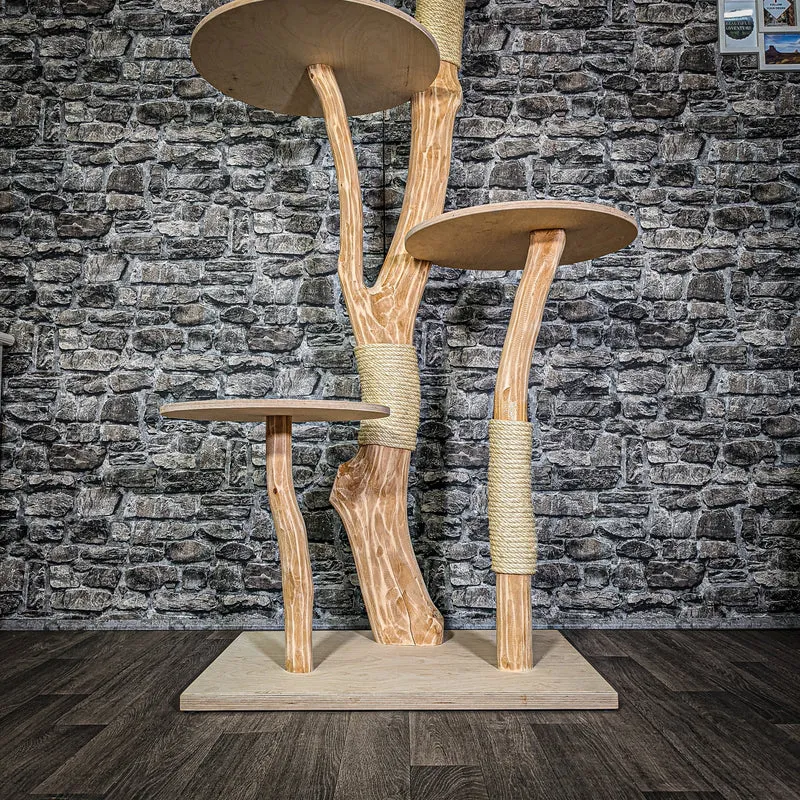 Naturkratzbaum 3204 Kratzbaum Natur Holz Design 176 cm hoch Katzenbaum