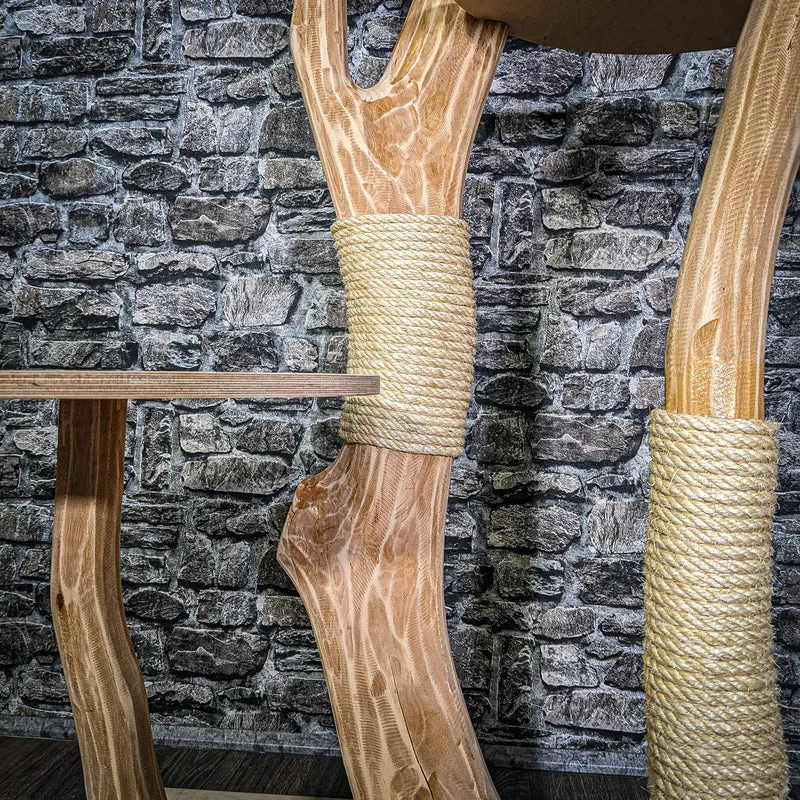 Naturkratzbaum 3204 Kratzbaum Natur Holz Design 176 cm hoch Katzenbaum
