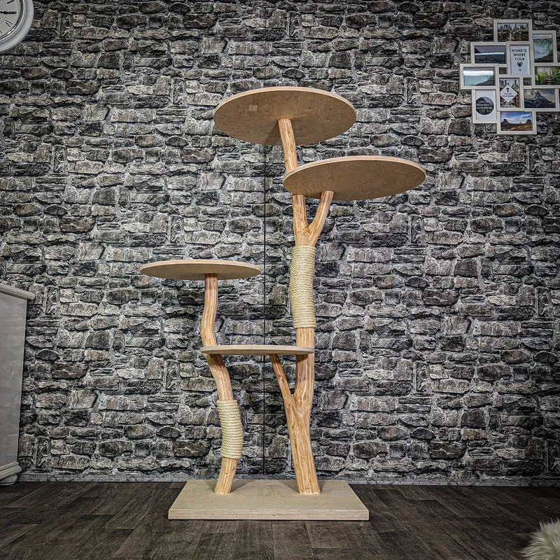 Naturkratzbaum 3188 Kratzbaum Natur Holz Design 143 cm hoch Katzenbaum