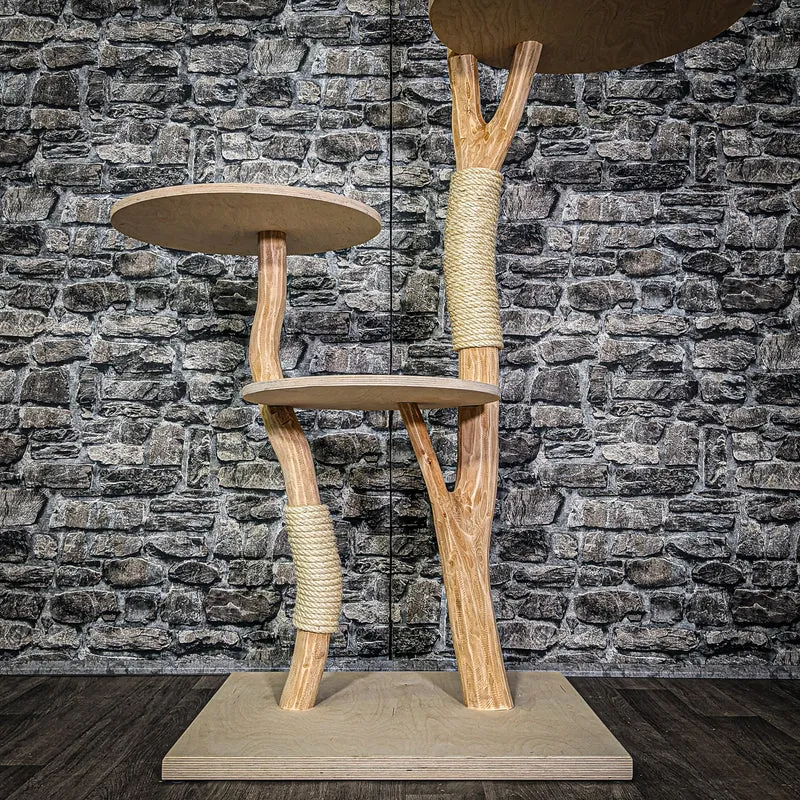 Naturkratzbaum 3188 Kratzbaum Natur Holz Design 143 cm hoch Katzenbaum