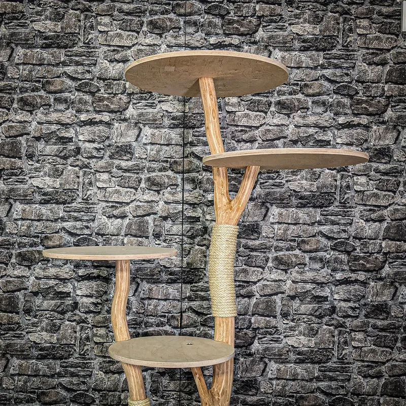 Naturkratzbaum 3188 Kratzbaum Natur Holz Design 143 cm hoch Katzenbaum