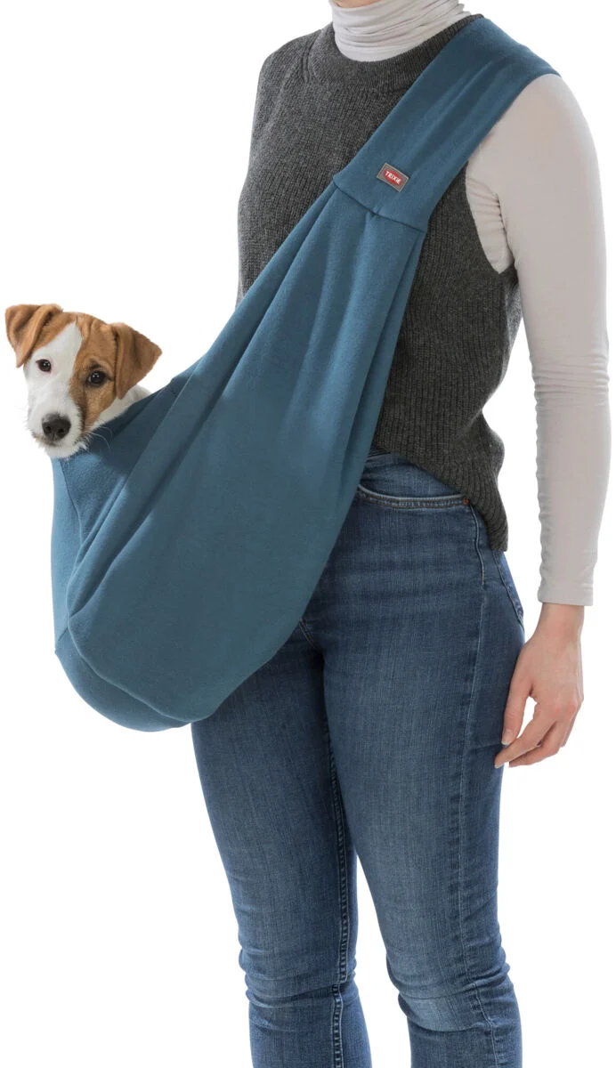Cross-Body Hundetragebeutel Fronttasche Soft, zweifarbig aus weichem Sweatstoff