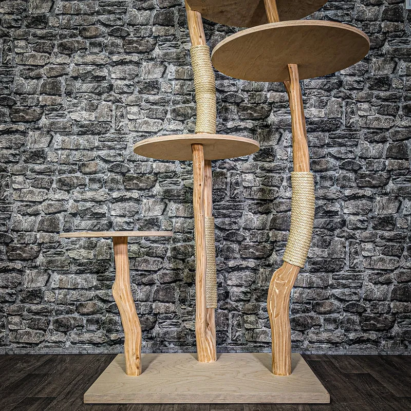 Naturkratzbaum 3186 Kratzbaum Natur Holz Design 175 cm hoch Katzenbaum