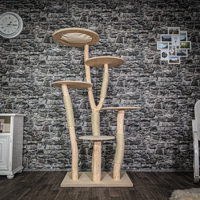 Naturkratzbaum 3185 Kratzbaum Natur Holz Design 174 cm hoch Katzenbaum