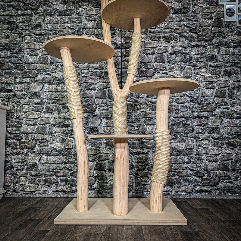Naturkratzbaum 3185 Kratzbaum Natur Holz Design 174 cm hoch Katzenbaum