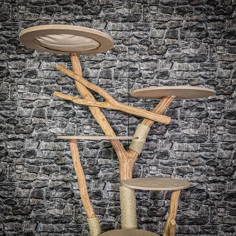 Naturkratzbaum 3184 Kratzbaum Natur Holz Design 164 cm hoch Katzenbaum