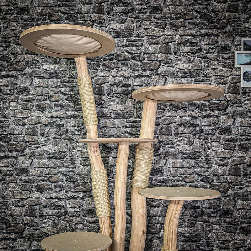 Naturkratzbaum 3183 Kratzbaum Natur Holz Design 175 cm hoch Katzenbaum