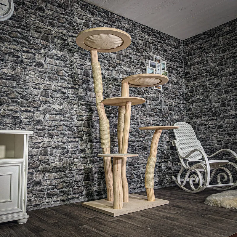 Naturkratzbaum 3183 Kratzbaum Natur Holz Design 175 cm hoch Katzenbaum