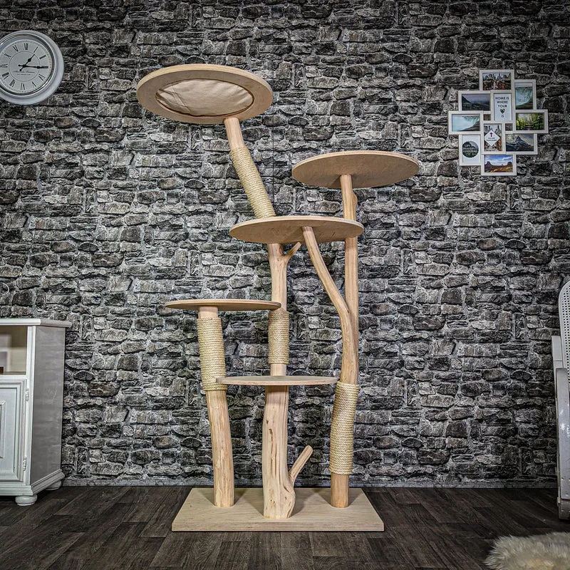 Naturkratzbaum 3181 Kratzbaum Natur Holz Design 174 cm hoch Katzenbaum