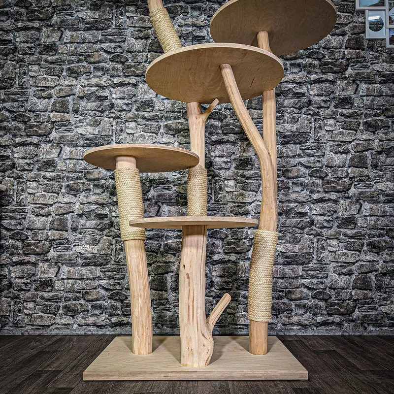 Naturkratzbaum 3181 Kratzbaum Natur Holz Design 174 cm hoch Katzenbaum
