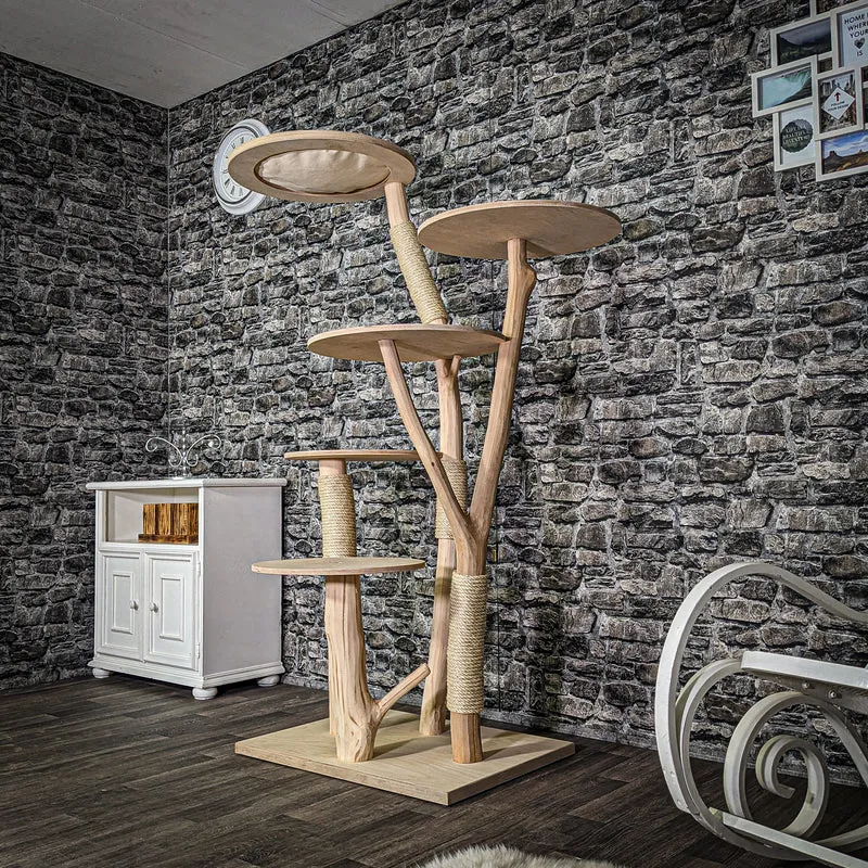 Naturkratzbaum 3181 Kratzbaum Natur Holz Design 174 cm hoch Katzenbaum