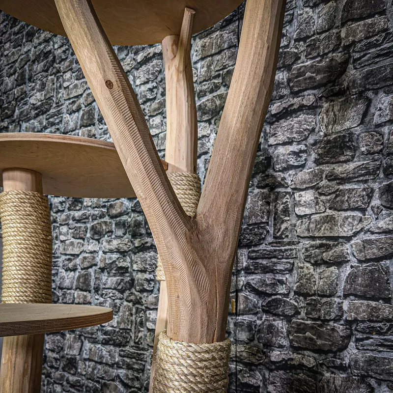 Naturkratzbaum 3181 Kratzbaum Natur Holz Design 174 cm hoch Katzenbaum