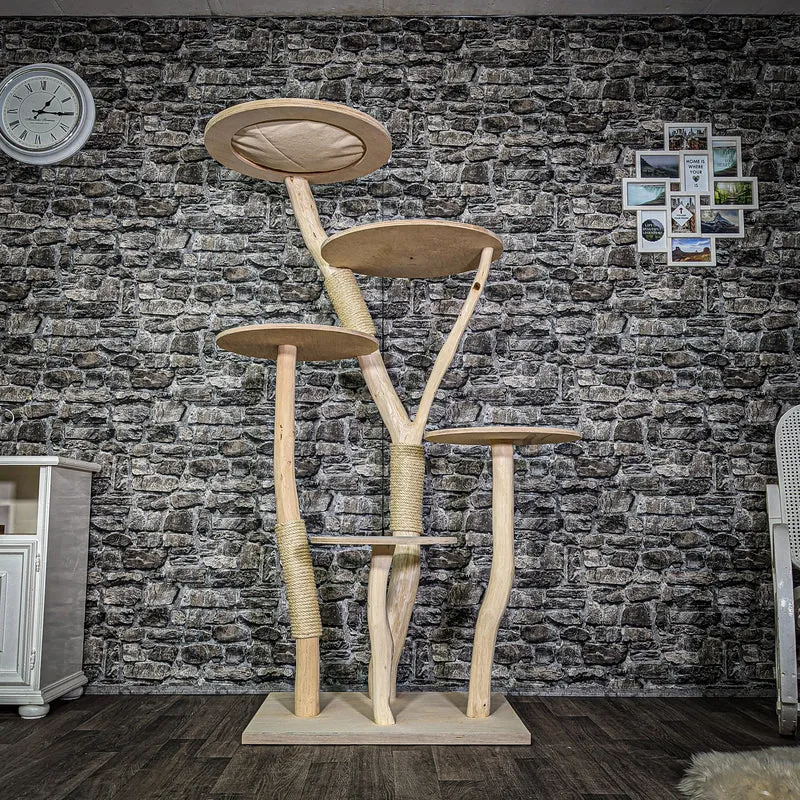 Naturkratzbaum 3179 Kratzbaum Natur Holz Design 175 cm hoch Katzenbaum